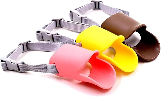 Anti Bite Duck Mouth Shape Dog Mouth Covers Anti-Called Muzzle Masks Pet Mouth Set Bite-Proof Silicone Material (Pink, S)