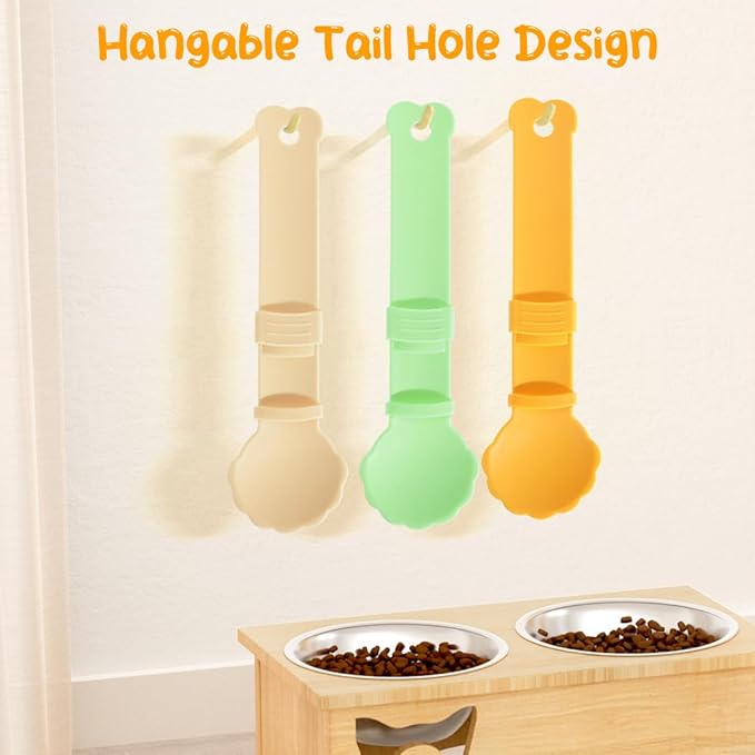 Zayookey 4Pcs Cat Strip Feeders Set,Cat Wet Treat Spoon Squeeze,Spatula Pet Can Opener,Multifunctional Flower Shape Cat Food Dispenser Sliding Happy Spoon for Cats