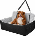 Dog Car Seat for Large Dogs Up to 55 lbs, Pet Booster Seat with Memory Foam, Non-Slip Washable Dog Car Bed with 2 Safety Leashes & Storage Pockets for SUV & Sedan
