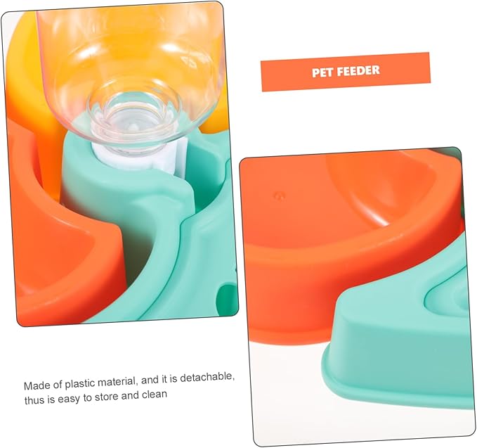 SUPVOX Automatic Pet Feeder and Water Bowl Capacity Dry and Wet Separation Design for Cats and Small Dogs Sturdy Materials Convenient and Practical Pet Dish