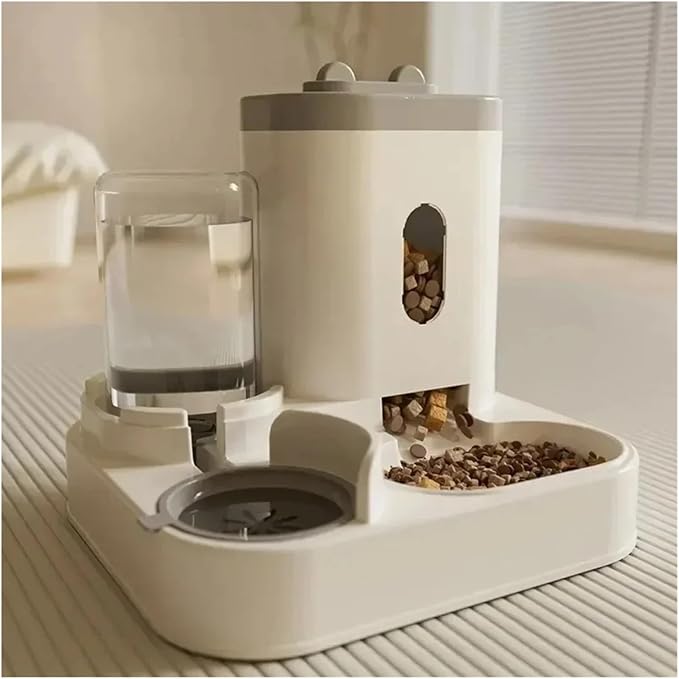 Automatic Pet Feeder and Water Fountain Combo - Large Capacity Dog and Cat Food Dispenser with Storage Container(1)