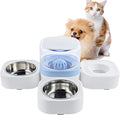 Automatic Pet Water Dispenser 1.8L Cats Dogs Food Water Feeder Dispenser Foutains Bowls with Detachable No-Spill Waterer and Stainless Steel Feeder Bowl for Pets Puppy Kitten