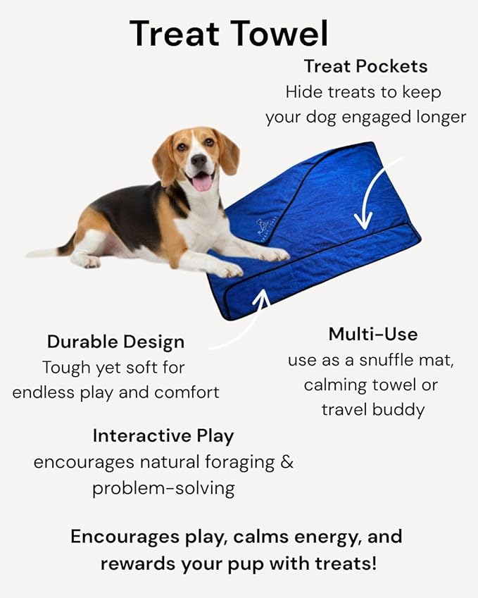 Dog Enrichment Puzzle Toy – Snuffle Mat Alternative for Dogs, Interactive Sniffing & Mental Stimulation Toy, Boredom Buster Nose Work Toy, Washable Microfiber Treat Towel