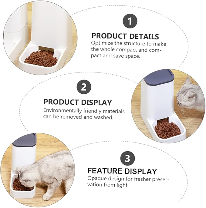 Garneck 1pc Automatic Pet Feeder for Dogs and Cats Food Dispenser Non- Base for Timed Feeding Pet Food Container