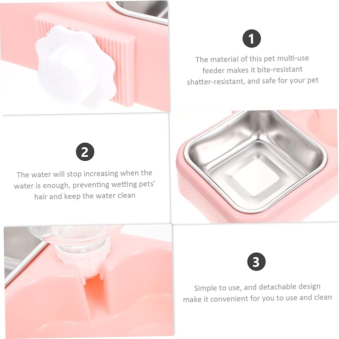 HANABASS 1set Hanging Cat Feeder Detachable Dog Bowl Automatic Water Dispenser for Cats and Dogs Easy to Convenient Design for Home Travel