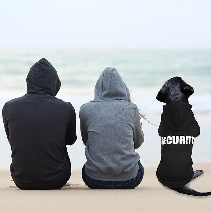 Dog Hoodie Security Dog Sweater Soft Brushed Fleece Clothes Hoodie Sweatshirt with Pocket Sweaters for Medium Dogs(M)