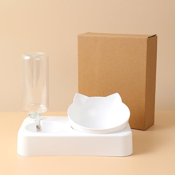 Pet Automatic Waterer Cats Feeder Food Container Bowl Upgrade Water Fountain 2 in 1 Pet Large Dog Water Feeder