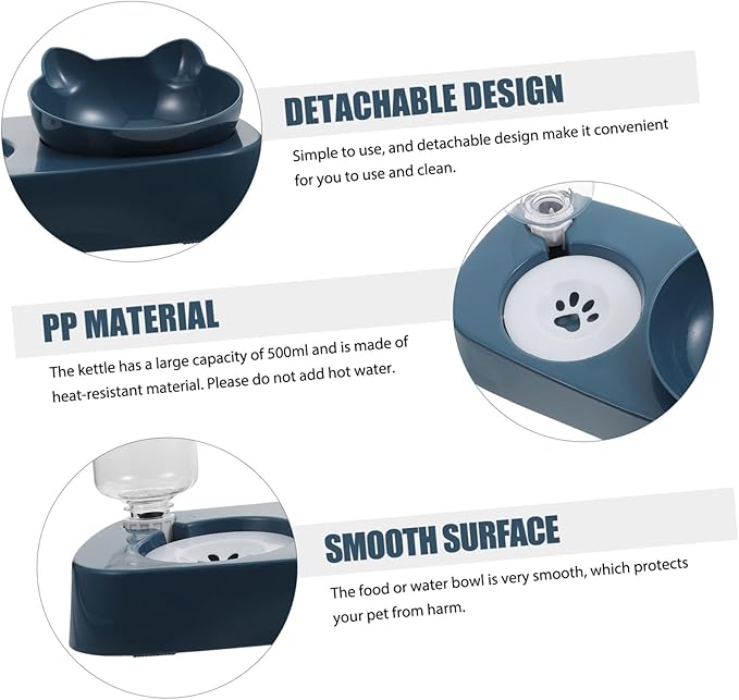 Pet Water Dispenser Dog Bowl Cat Food Serving Bowl Automatic Feeder Non-Slip Mat