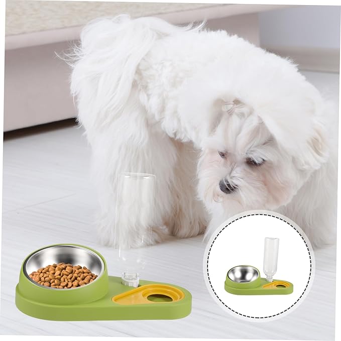 Yardwe Cat Dog Feeder with Water Bowl Automatic Pet Feeder Gravity-Driven Refill System Lightweight Easy to Assemble