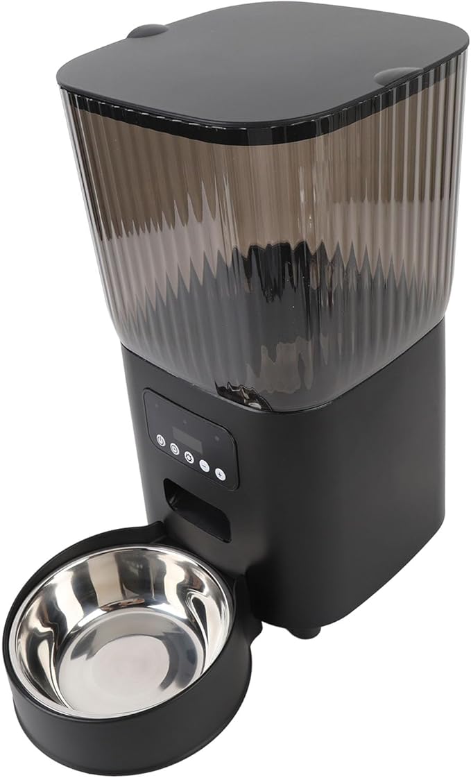 Automatic Cat Feeder Timed Feeding Button Control for Pet Indoor (Single Bowl)