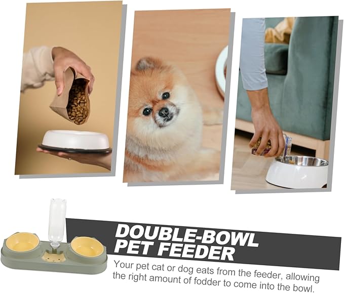 POPETPOP Automatic Feeder Dog Water Bowl Double Bowl Pet Feeder Cat Food Dispenser for Dog Random Style