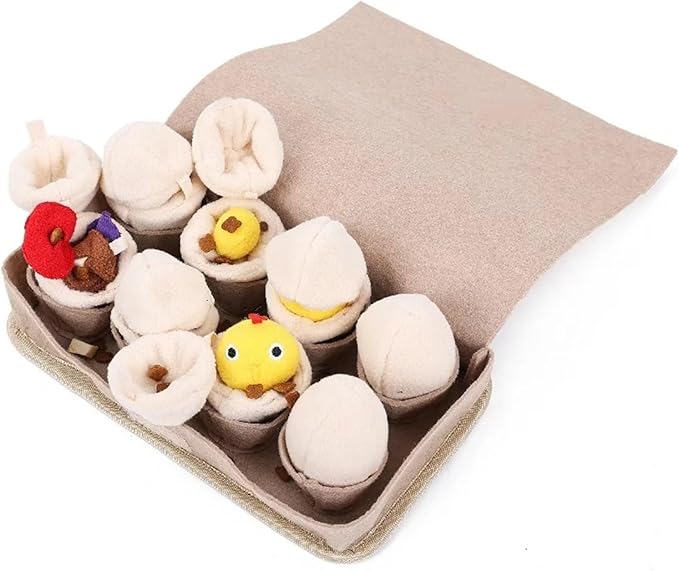 Durable Pet Dog Snuffle Toy Interactive Slow Feeding Egg with Squeaky Puzzle Plush Nose Work Toys