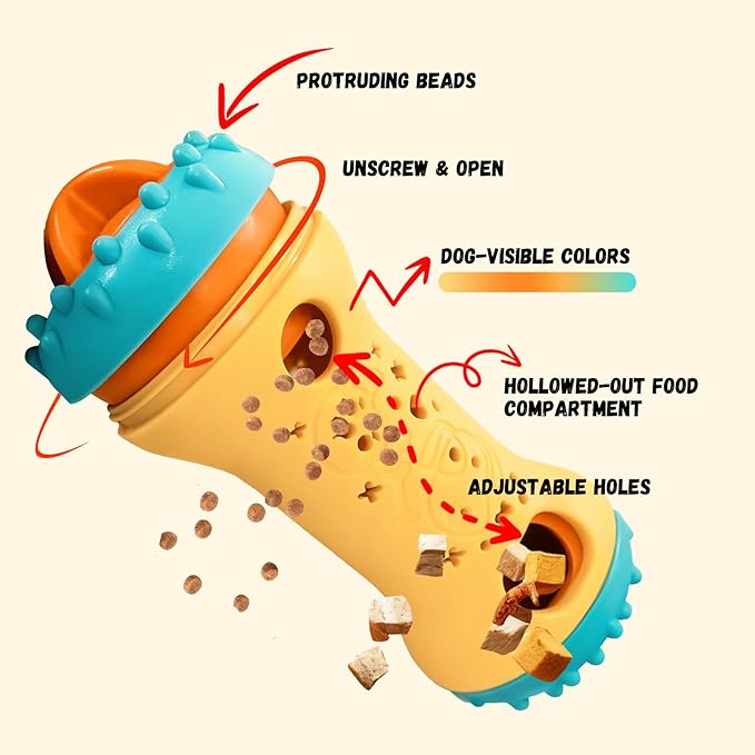 Interactive Dog Puzzle Toys for Boredom, Dogs Enrichment Toy to Keep Them Busy, Treat Dispensing Slow Feeder-Amber