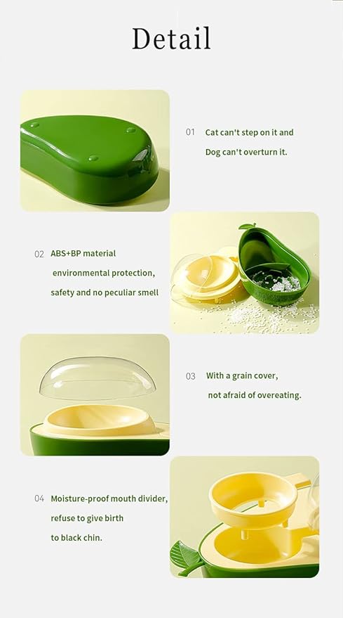 Raised Cat Food Bowl and Automatic Water Dispenser Set,Avocado Gravity Cat Water Dispenser Slow Feeder Dog Bowls,Multifunctional Self Dispensing Pet Waterer for Puppy Kittens (Water Dispenser)