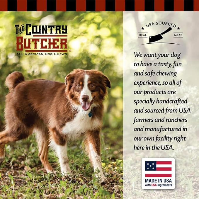Pork Knuckle Dog Bones for Small to Medium Breed Dog Treat, Natural, Tough, Chew Toy, Made in The USA, 4 Count