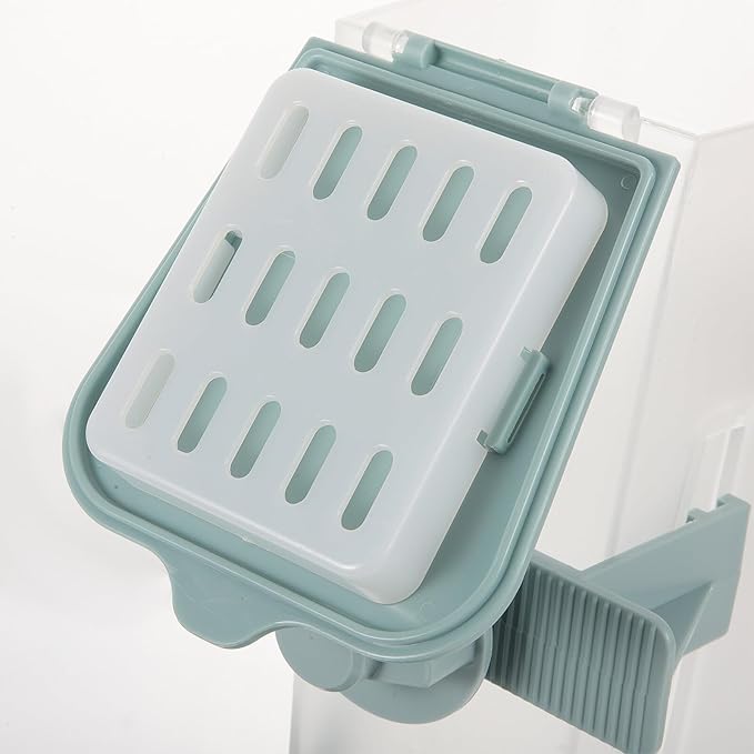 YARNOW 2l Automatic Hanging Dog Feeder Bowl Pet Food Dispenser for Crate Use in Blue, Puppy Feeding Station with Gravity-Feed Design for Small to Medium Dogs