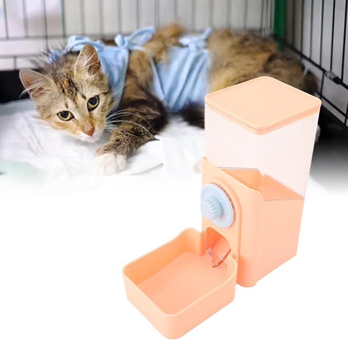 Pet Auto Gravity Feeder, Automatic Large Capacity Leakproof Pet Feeder Station for Small Medium Large Pets Dog Puppy Kitten (Pink)