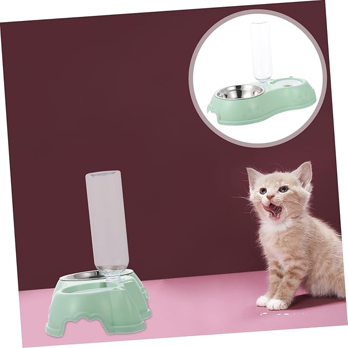 1Set Automatic Pet Feeder Dual Feeding Bowl for Dogs and Cats Pet Water and Food Dispenser Design for Hassle Feeding