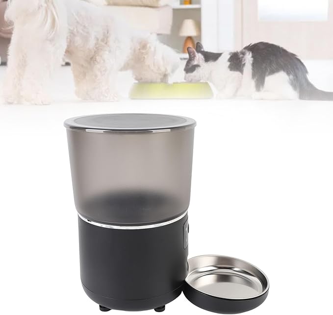 Automatic Cat Feeder, 4L Large Capacity Timed Pets Feeder with APP Portion Control, Detachable Automatic Dry Food Dispenser for Cats Dogs (US Plug)