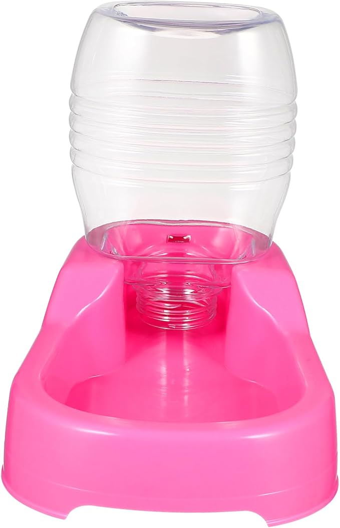 Pink Pet Water Feeder Bowl Automatic Dog Puppy Watering Tool with Stable Design and Safe High Density Material for Home and Pet Shop Use