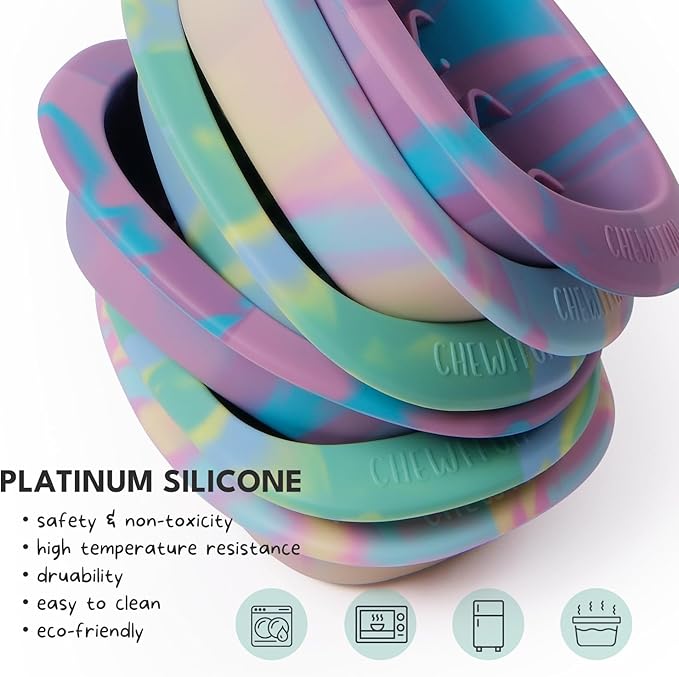 CHEWFFON Interactive Dog & Cat Lick Mat Bowls, BPA-Free Silicone Dog Slow Feeder with Suction Cups, Non Slip Bowl for Dogs and Cats, Reduces Boredom and Anxiety, Dishwasher Safe, Cotton Candy Small