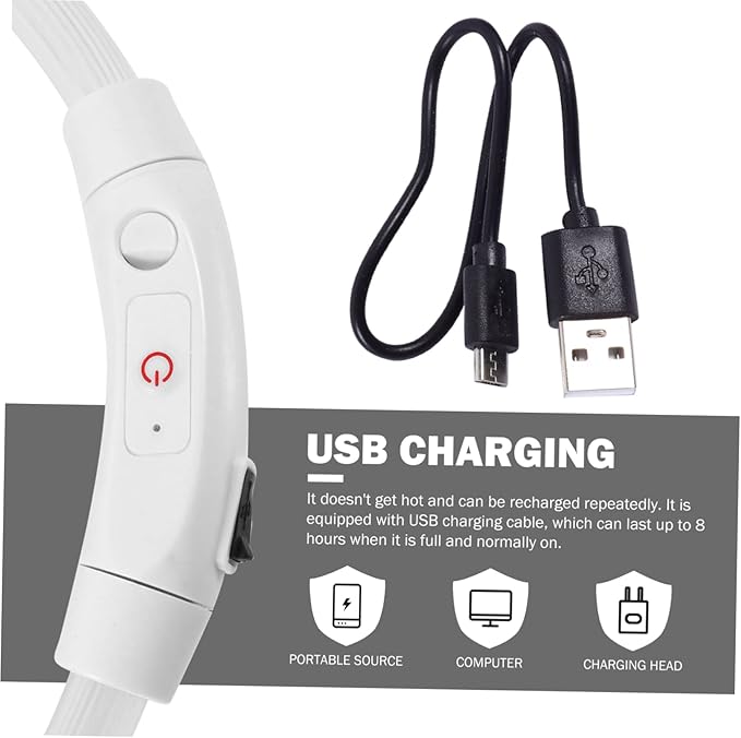 Led Pet Glow Collar USB Rechargeable Light-up Dog Collar for Night Safety for Dogs and Cats High Visibility with Lights