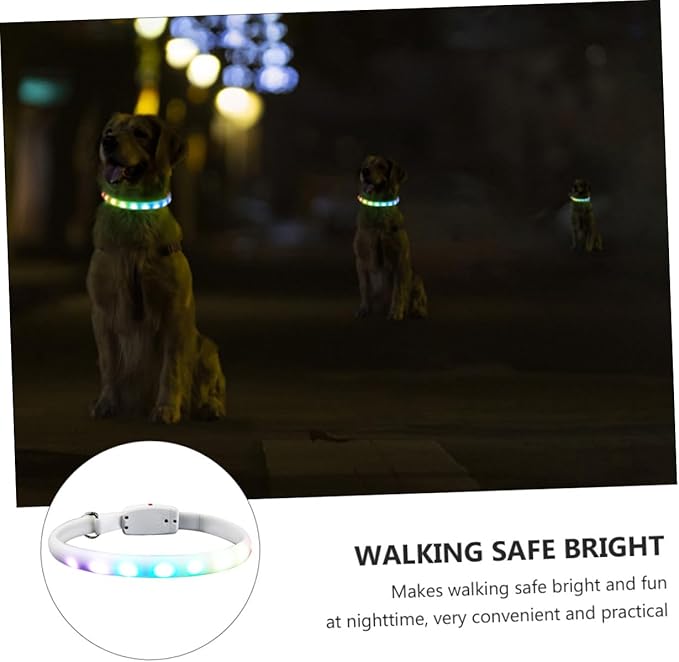 USB Rechargeable LED Dog Collar Waterproof Luminous Pet Collar for Evening Use