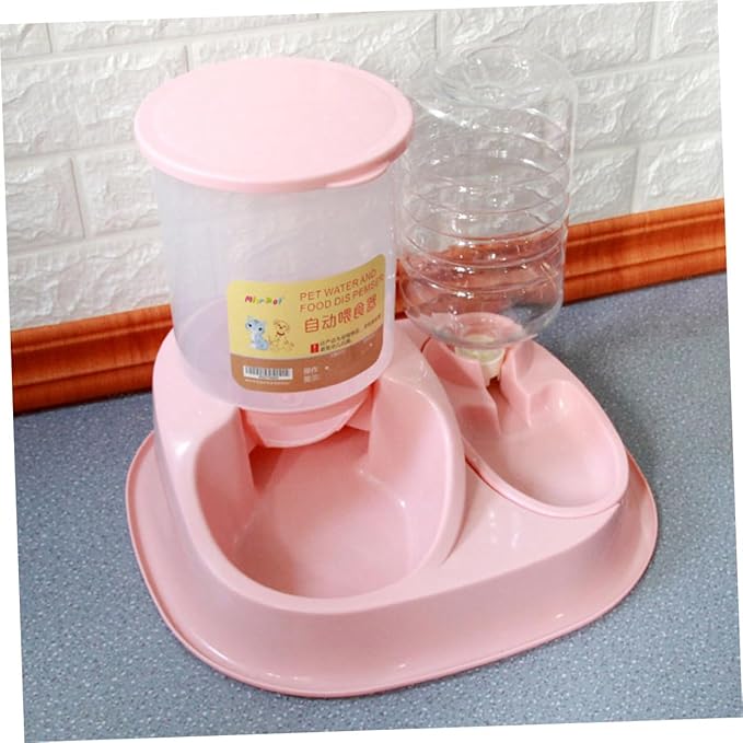 Toyvian Automatic Cat Dog Feeder Water Dispenser Large Capacity PET Feeding Bowl Simple Fill Design for Cats and Dogs
