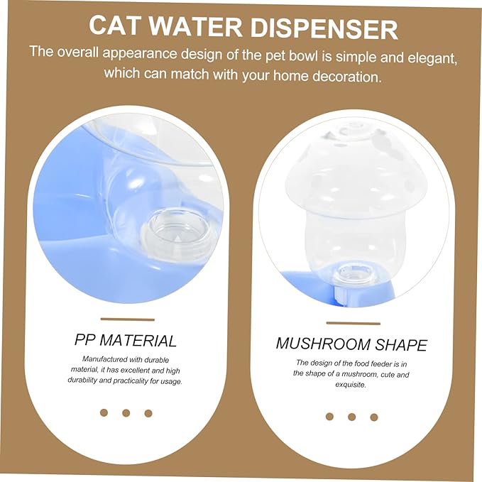 Automatic Pet Feeder Bowl for Cats Mushroom Bowl for Pet Cat Feeder Self-Filling