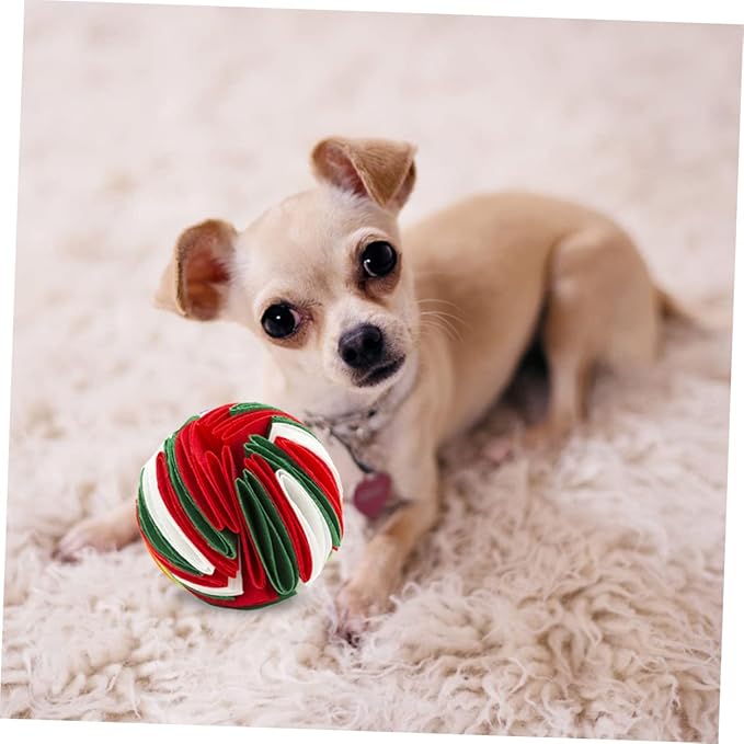 Didiseaon 2pcs Pet Dog Sniff Training Balls Interactive Snuffle Toy for Puppies Chewing Fun Encourages Foraging Skills Diameter White Red Green