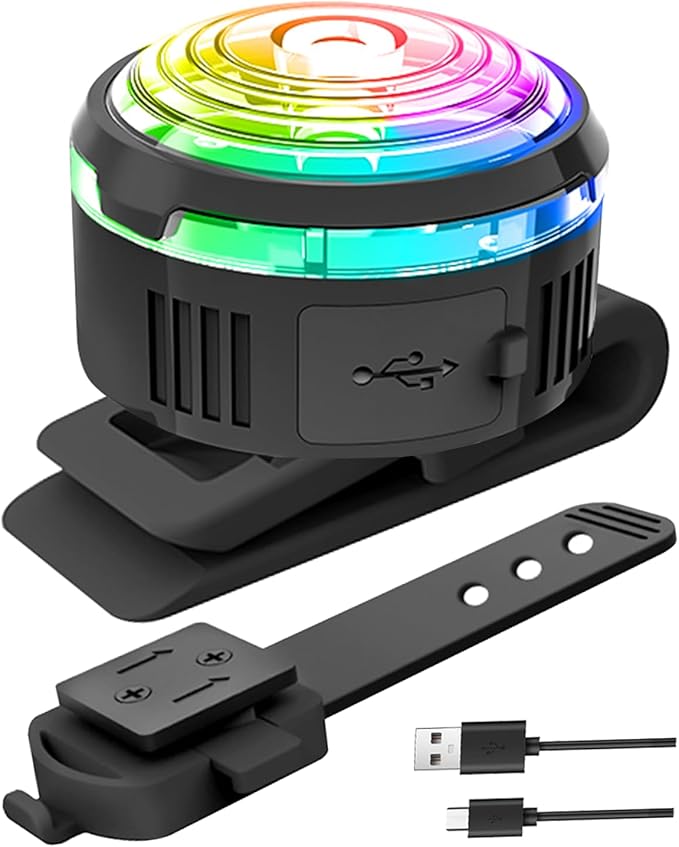 Tubasion XL 2-Uses Dog Collar Light Rechargeable, 8 Modes LED Safety Light Clip On for Dog Raincoat/Jacket, IPX7 Waterproof Dog Lights for Night Walking, Running, Camping, Cycling