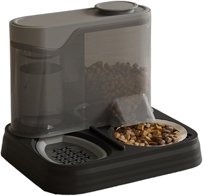 Portable Pet Feeding Station – Automatic Dog Feeder, Puppy Food and Water Bowl Dispenser | Travel Friendly Splash-Proof Container for Dogs, 2-in-1 Self Feeding System for Apartment or Vacation Homes