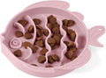 Coomazy 2-in-1 Silicone Slow Feeder Dog Cat Bowls, Lick Mat Interactive Puzzle Toy for Pets Dry/Wet Food Training, Keeps Dogs Cats Busy, Prevents Puppy Kitty Overeating (Pink, 1.2 Cup)