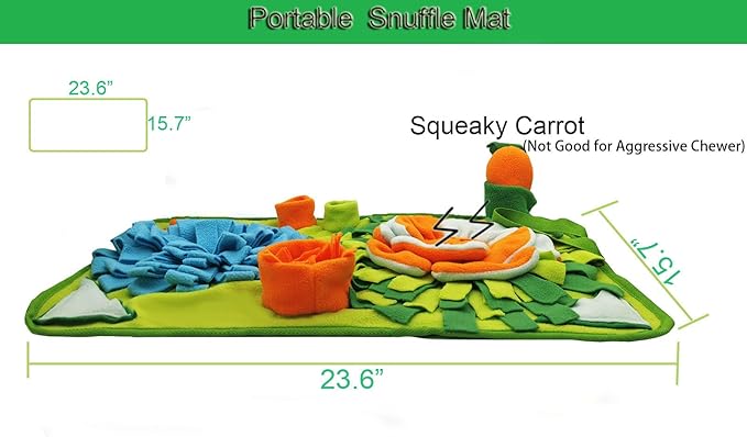 Dogs Snuffle Mat Pet Feeding Mats Puppy Sniffing Pad ,Cat Doggies Interactive Puzzle Toys for Multiple Breeds Encourages Natural Foraging Skills,Training and Stress Release (Light Blue)