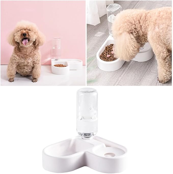 TEHAUX Pet Water Dispenser -Automatic Water Feeding Bowl Pet Drinking Tool Pet Food Feeder for Cat Dog (White)