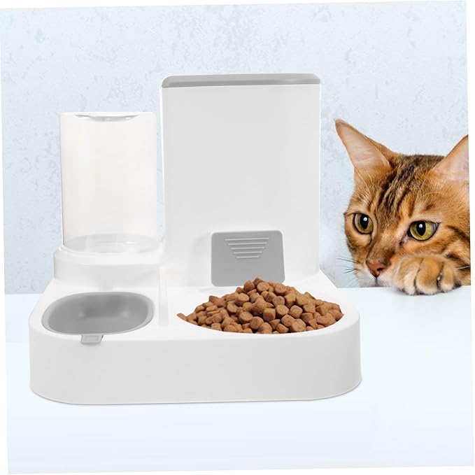 Garneck Pet Feeder Automatic Dog Water Dispenser Dry Wet Separation Bowl Easy to Use for Cats and Dogs