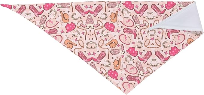 Western Dog Bandanas, Cartoon Cowboy Dog Scarf, Accessories Puppy Kitten Party Festival and Daily Wearing,West Cowboy Accessories Party Cosplay (Pink)