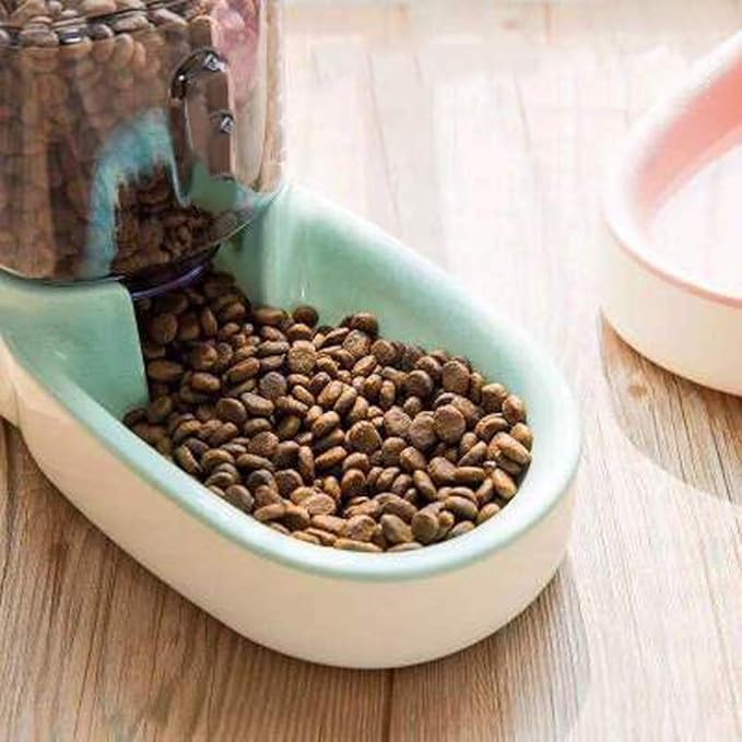 Cat Dog Automatic Drinking Water Pet Dog Automatic Feeder Dog Bowl Water Feeding Cat Pot Feeding Combination Storage Grain Barrel Portable