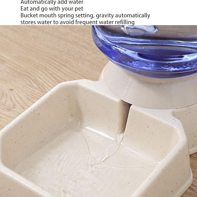Automatic Waterer Food Feeder 3.8 L Water Dispenser 8 Lbs Auto Feeder Fed for Small and Large Cats Dogs