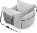 Dog Car Seat for Small to Medium Dogs - Waterproof Pet Booster Seat for Car with Clip-On Safety Leash, Travel Carrier for Puppy up to 25 lbs, Memory Foam Filling & Adjustable Buckles, Grey