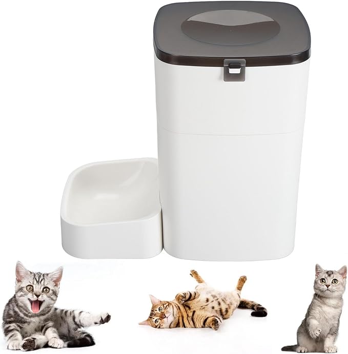Automatic Pet Feeder Large Capacity Smart Food Delivery Remote Control Cat Dog Feeder for Home (White)