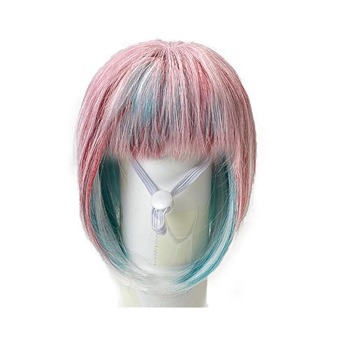 Pet Wig for Dogs and Cats, Realistic Adjustable Costume Wig with Simulated Hair for Small Medium Large Pets, Halloween Cosplay Party Photo Shoot Fun Accessory (Pink)