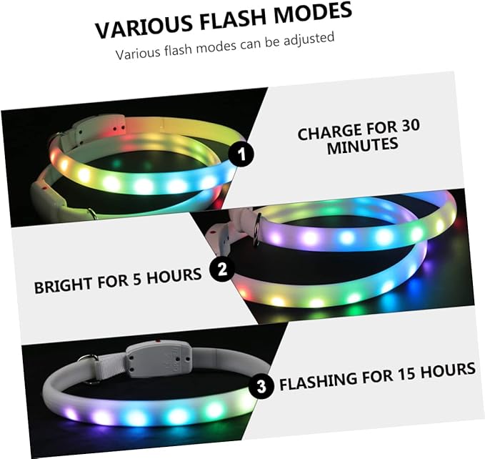 USB Charging Led Dog Collar Pet Collar for Night Safety Comfortable and Design USB Rechargeable for Dogs