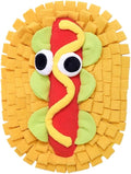 Interactive Pet Snuffle Mat with Crinkle Paper and BB Sound – Food-Shaped Nose Work Mat for Cats, Dogs, and Small Pets, Anti-Slip Base, Puzzle Feeding Toy (hot Dog)