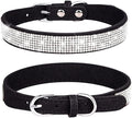 Puppy Dog Collar with Rhinestone Crystal Diamond Colorful Bling Girl Cat Collars Black L