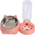 Dog Bowl with Automatic Water Bottle Practical Pets Water and Food Bowl Set for Small Medium Dogs Puppy-