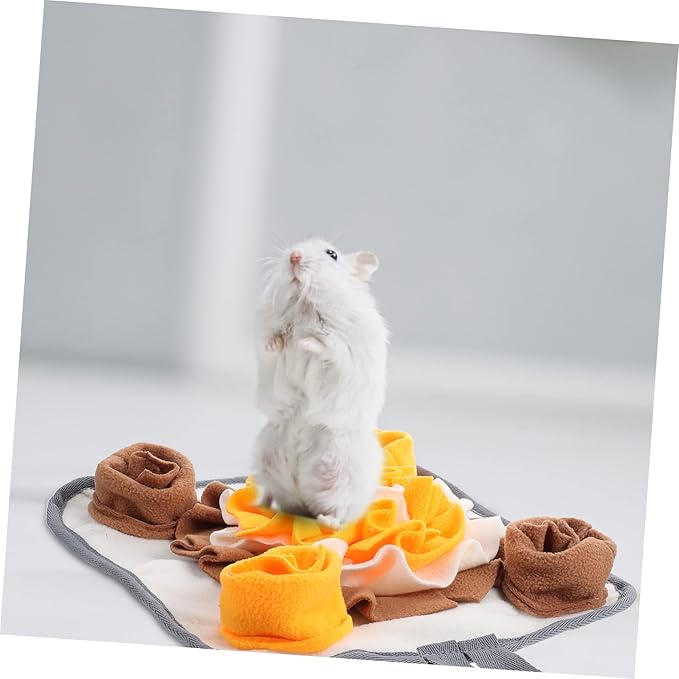 VICASKY Little Pet Snuffle Mat for Rabbits and Small Animals Interactive Nose Work Feeding Mat with Non Slip Base Durable and Machine Washable Stimulates Foraging Instincts