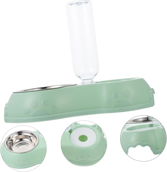 1Set Automatic Pet Feeder Dual Feeding Bowl for Dogs and Cats Pet Water and Food Dispenser Design for Hassle Feeding