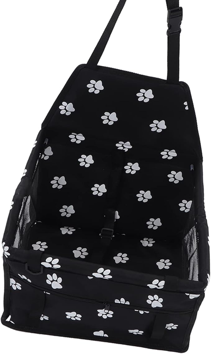 Alomejor Pet Car Seat Breathable Slip Proof Safety Leash Design Dog Car Basket for Puppy Cat (Black)