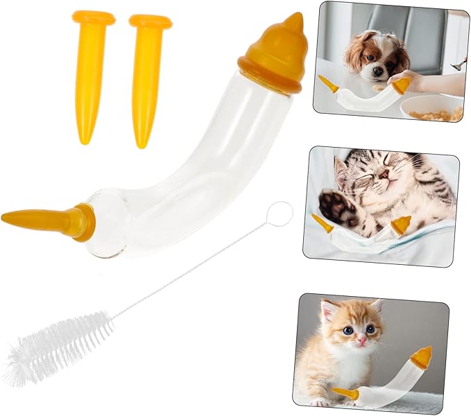 balacoo 5sets Feeding Tube for Animals Kitten Nipples for Bottles Pet Feeder Glass Material Safe Odorless